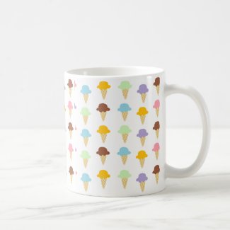 Colorful Ice Cream Cones Classic White Coffee Mug