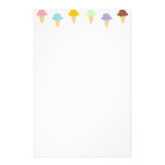 Colorful Ice Cream Cones Customized Stationery