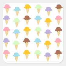 Colorful Ice Cream Cones Stickers