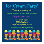 Colorful Ice Cream Party Invitation invitations