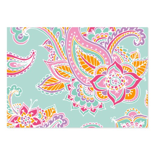 Colorful Illustrated Bohemian Paisley Henna Business Card Template (back side)