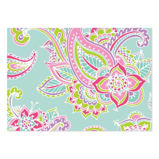 Colorful Illustrated Bohemian Paisley Henna Business Cards (back side)
