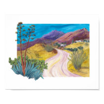 Colorful impressionist arts mountain scene prints