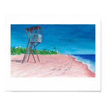 Colorful impressionist arts seaside beach prints
