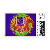 Colorful Indian Elephant stamps