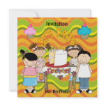 Colorful Invitation Party Birthday Girls Cupcakes
