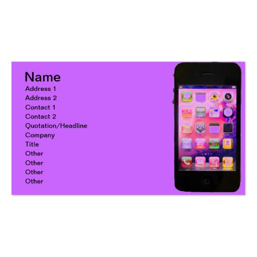 Colorful iPhone Business Card