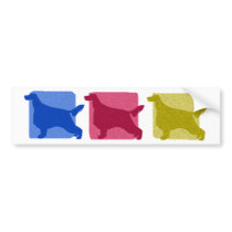 Colorful Irish Setter Silhouettes bumper stickers by MenagerieMayhem Colorful Irish Setter Silhouettes bumper stickers