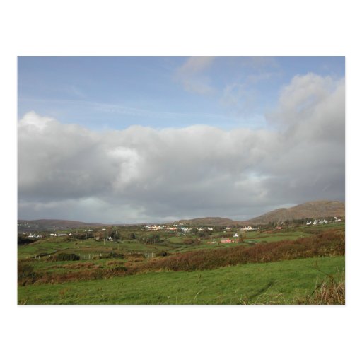 Colorful Irish Village Scene. Postcard