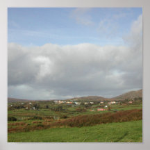 Colorful Irish Village Scene. Print