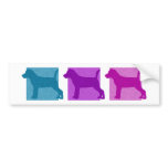 Colorful Jack Russell Terrier Silhouettes Bumper Sticker