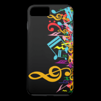 Colorful Jumbled Music Notes on Black iPhone 7 Plus Case