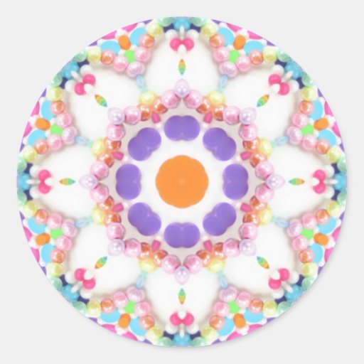 Colorful Kaleidoscope of Plastic Beads Stickers