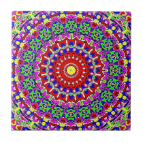 Colorful kaleidoscope tile