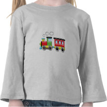 Colorful Kid;s Locomotive & Caboose Shirt