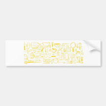 Colorful Kitchen Pattern Bumper Sticker