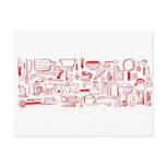 Colorful Kitchen Pattern postcards