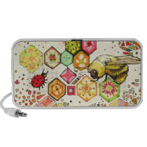 Colorful Kitsch Retro Style Bee & Ladybug Speaker speakers