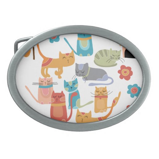 Colorful Kitty Cats Print Gifts for Cat Lovers Belt Buckle