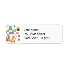 Colorful Kitty Cats Print Gifts for Cat Lovers Return Address Labels
