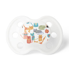 Colorful Kitty Cats Print Gifts for Cat Lovers Baby Pacifiers