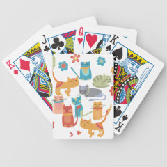 Colorful Kitty Cats Print Gifts for Cat Lovers Bicycle Card Deck