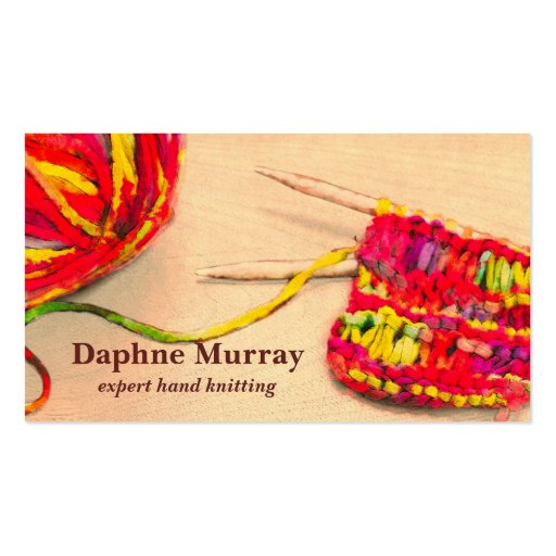 Colorful Knitting Business Card (front side)