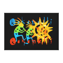 Colorful Kokopelli Gallery Wrapped Canvas