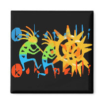 Colorful Kokopelli Refrigerator Magnet