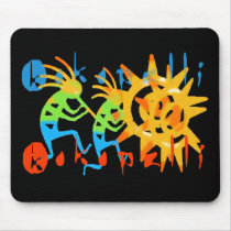 Colorful Kokopelli mousepads
