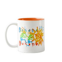 Colorful Kokopelli mugs