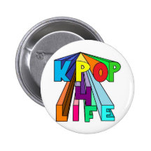 Colorful KPOP 4 LIFE Buttons