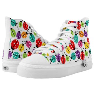 Colorful Lady Bug Pattern Printed Shoes