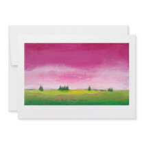 Colorful landscape art pretty peaceful In Time Custom Invitations