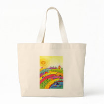 colorful landscape tote bag