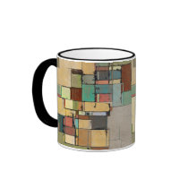 Colorful Lattice Abstract Art Ringer Mug