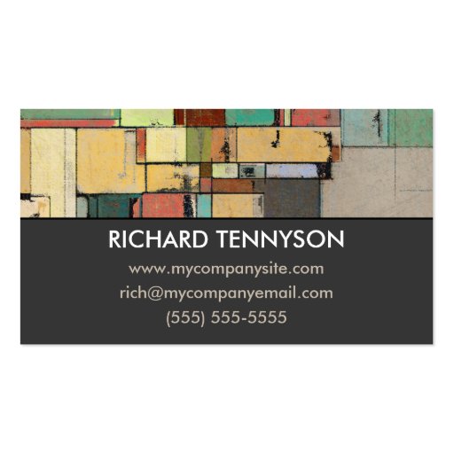 Colorful Lattice Abstract Custom Business Cards (front side)