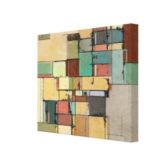 Colorful Lattice Abstract Wrapped Canvas Canvas Print