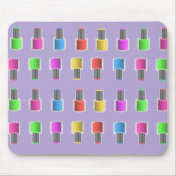 Colorful Lavender Nail Polish Bottles Mousepad