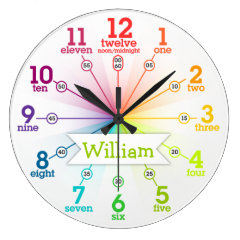 Colorful Learning Round Wallclock