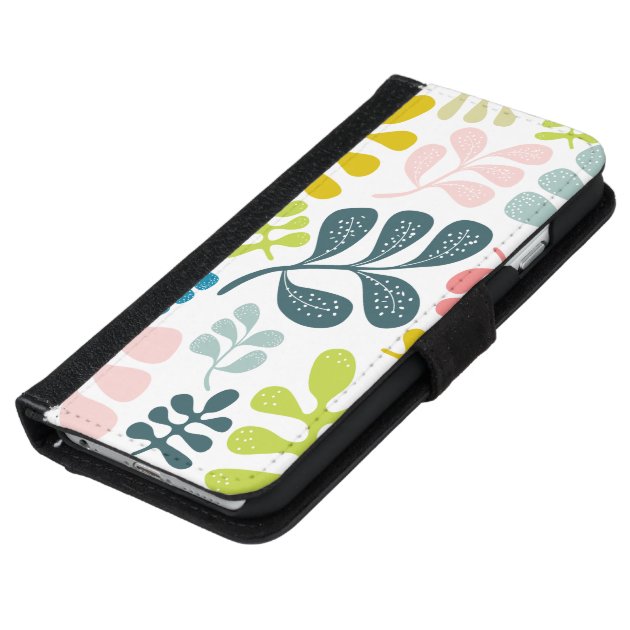 Colorful Leaves Modern Foliage Pattern iPhone 6 Wallet Case-5