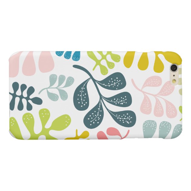 Colorful Leaves Modern Foliage Pattern Matte iPhone 6 Plus Case-5