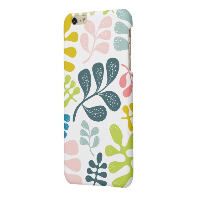 Colorful Leaves Modern Foliage Pattern Matte iPhone 6 Plus Case-2