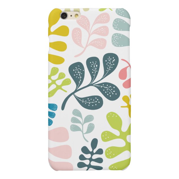 Colorful Leaves Modern Foliage Pattern Matte iPhone 6 Plus Case