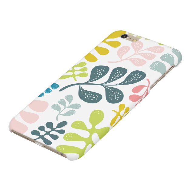 Colorful Leaves Modern Foliage Pattern Matte iPhone 6 Plus Case-4