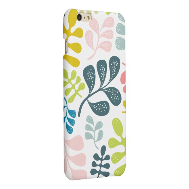 Colorful Leaves Modern Foliage Pattern Matte iPhone 6 Plus Case