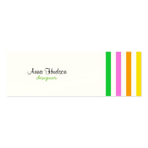 Colorful Lines Stripes Green Red Blue Yellow Pink Business Card