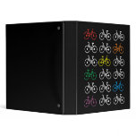 Colorful Little Bikes Vinyl Binder