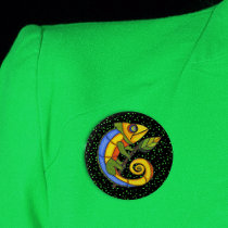 Colorful Lizard on a Branch buttons