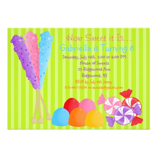 Colorful Lots of Candy Kids Birthday Invitation
